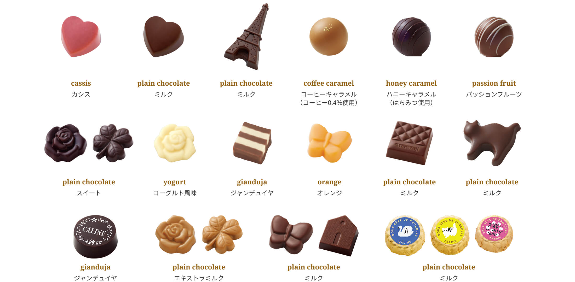 カリーヌ 24個入の中身紹介