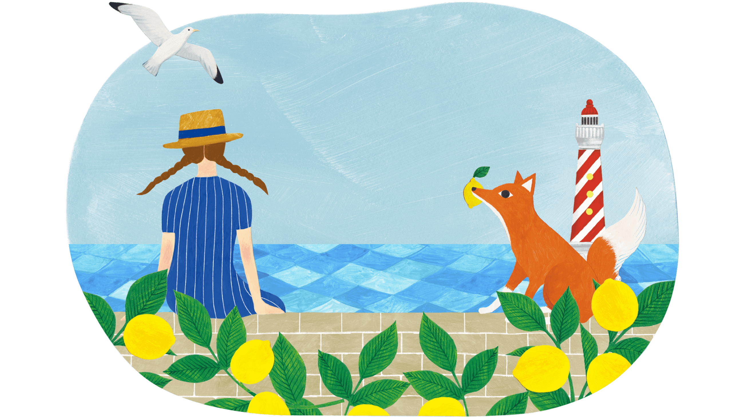 キツネと港町の女の子