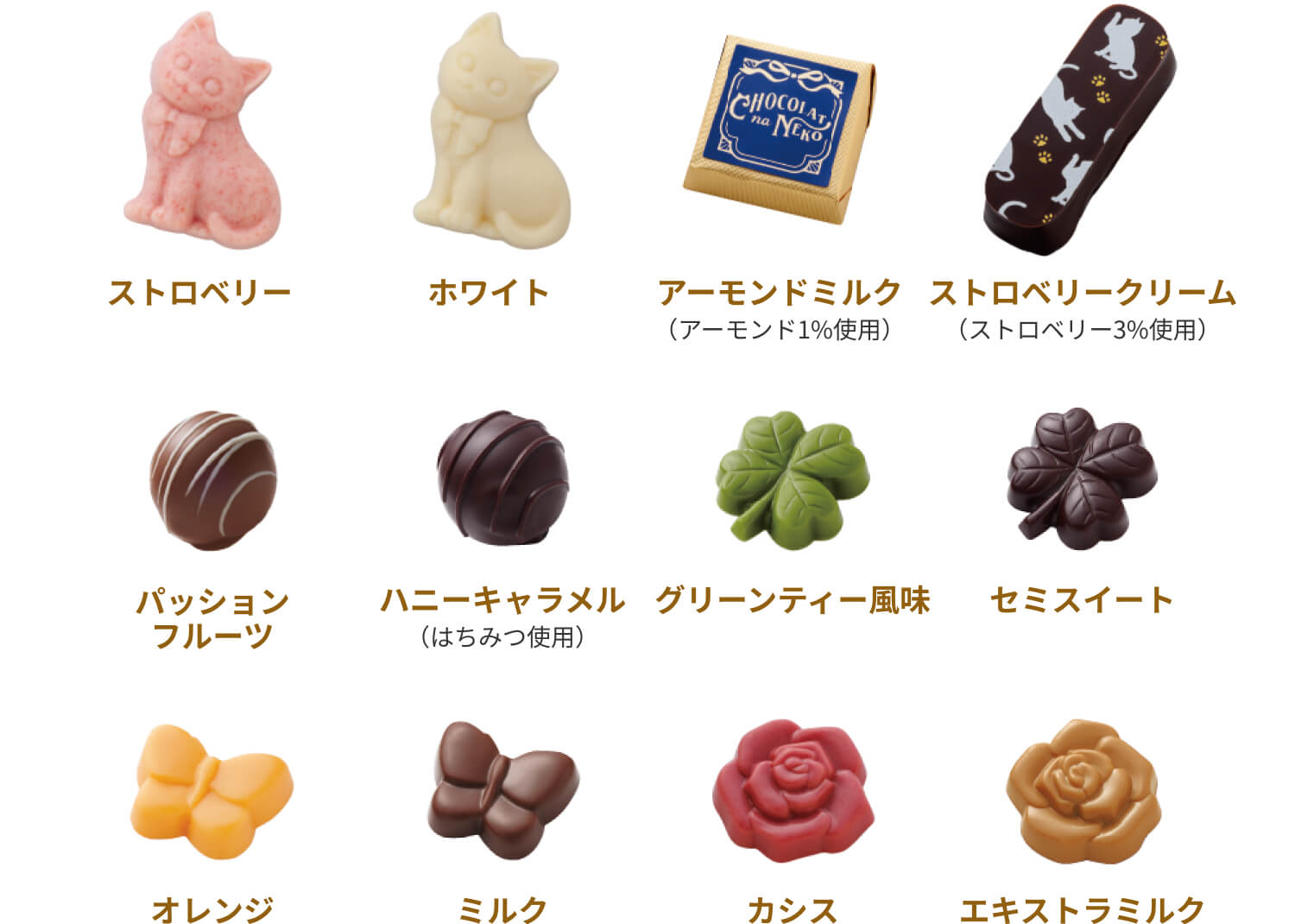 ショコラな猫13個入の中身紹介