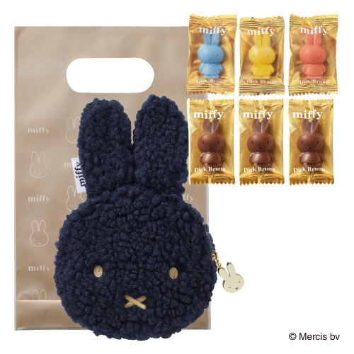 ミッフィーフェイスポーチ（ネイビー）ＮＥ