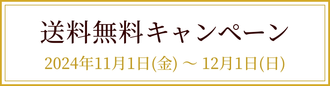 送料無料キャンペーン　2024年12月1日(日)まで